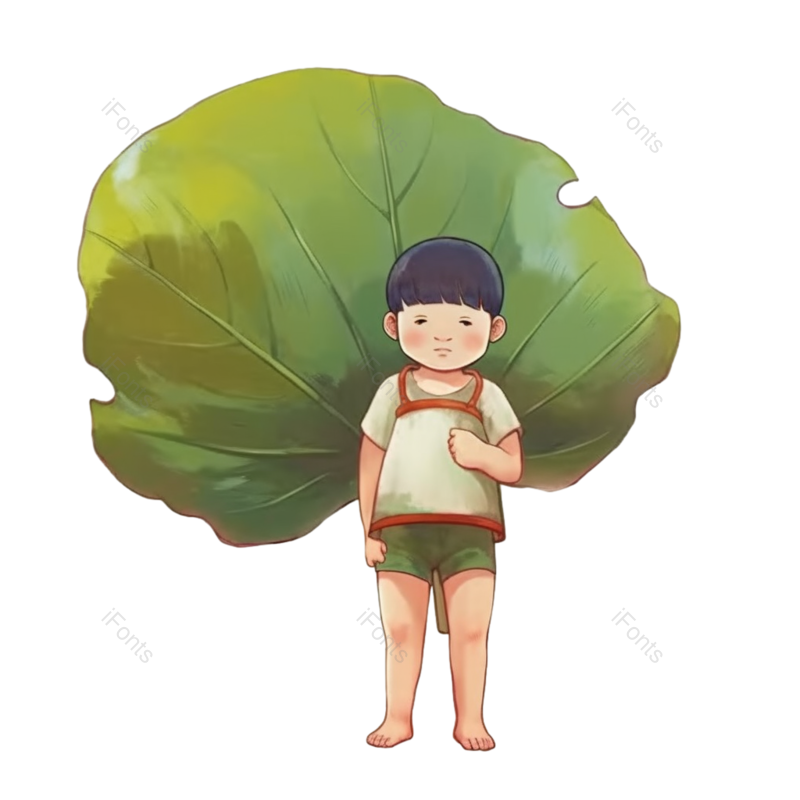 儿童节图片,夏至元素,元素PNG,荷花免抠素材